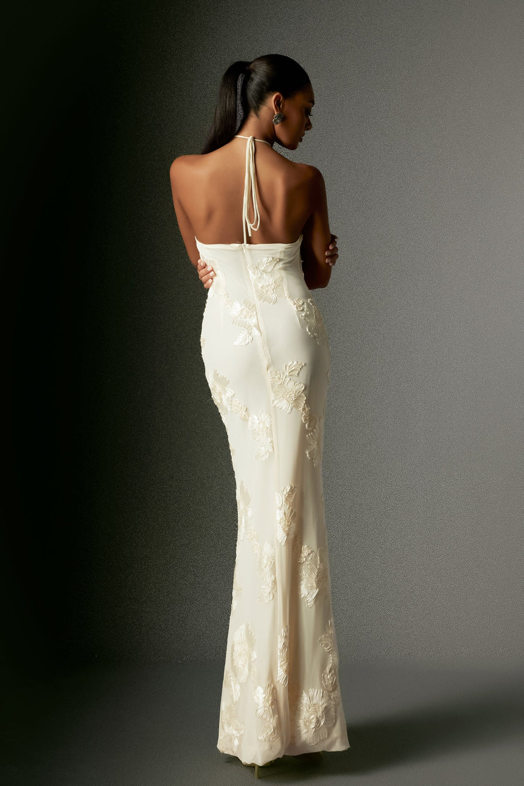 Çiçekli Halter Maxi Elbise