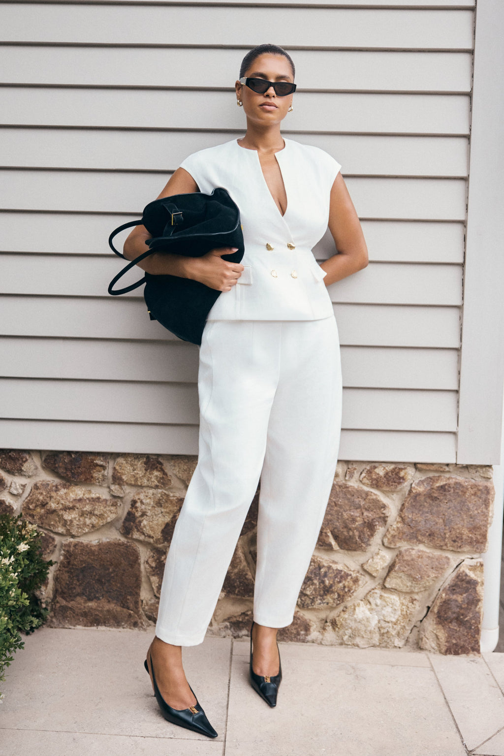 Oriana Keten Oversize Pantolon