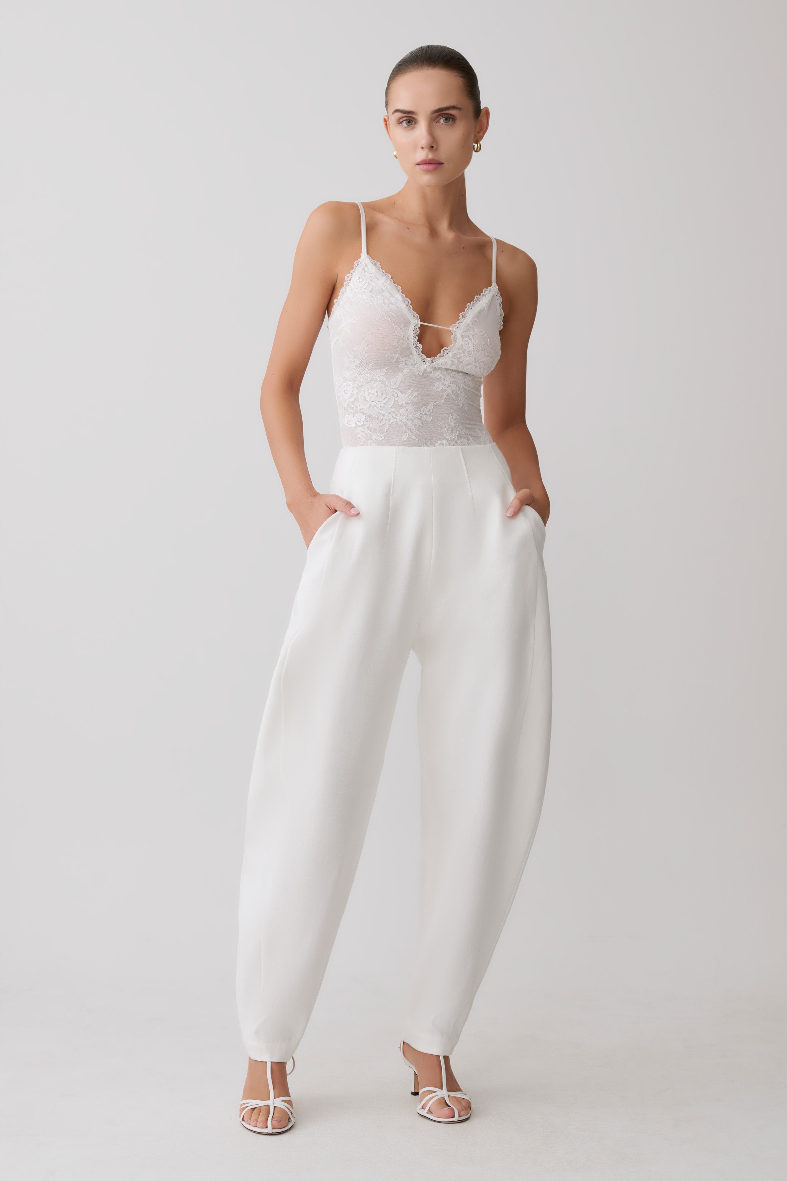 Oriana Keten Oversize Pantolon