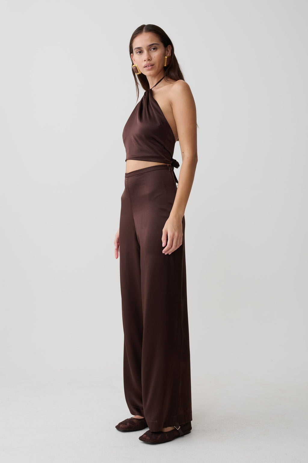 Kayla İpek Karışımlı Düz Paça Pantolon