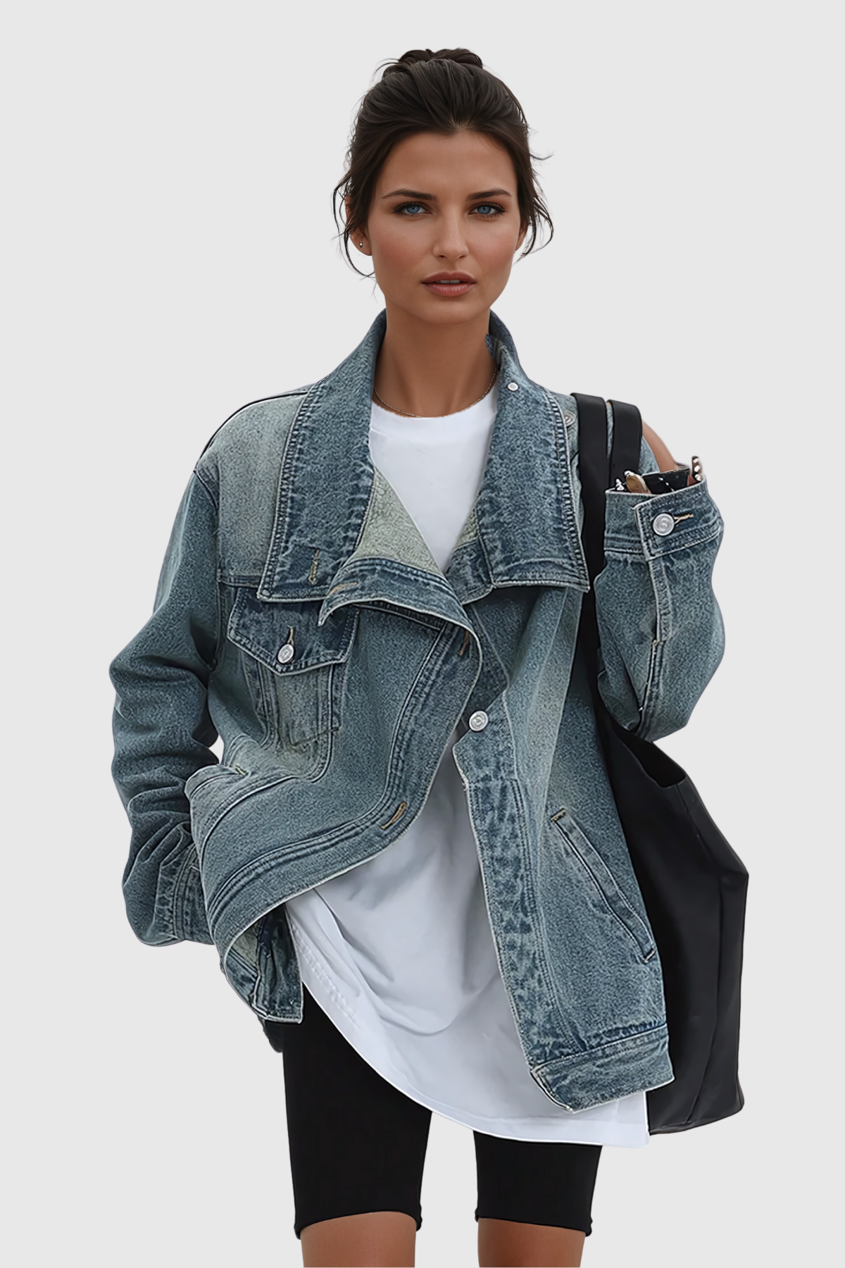 Aegle Asimetrik Denim Ceket