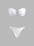 Halka Kesimli Göğüs Detay Bikini Takımı