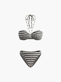 Çizgili Halter Bikini Takımı