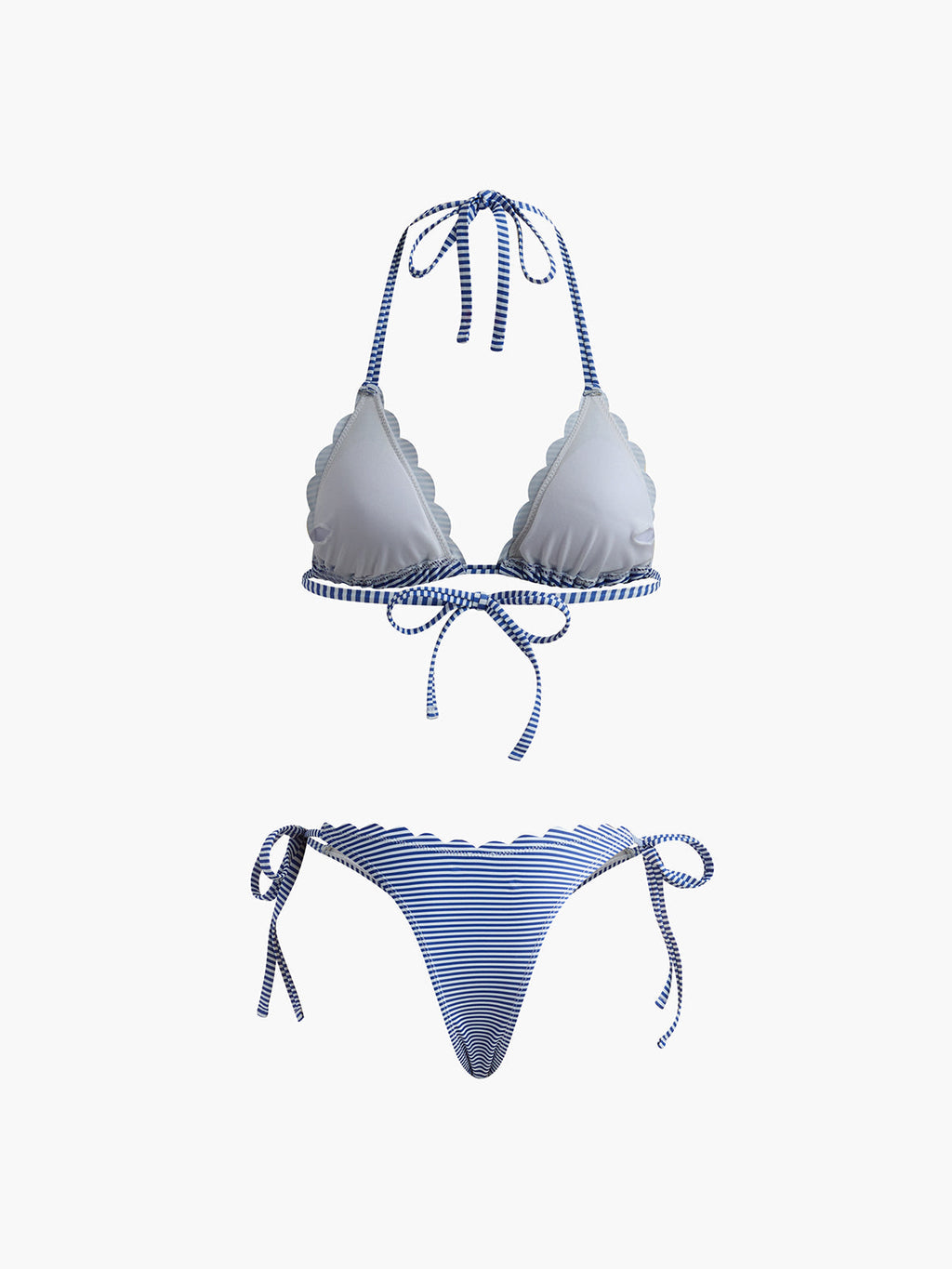 Çizgili Kesim Detay Bikini Seti