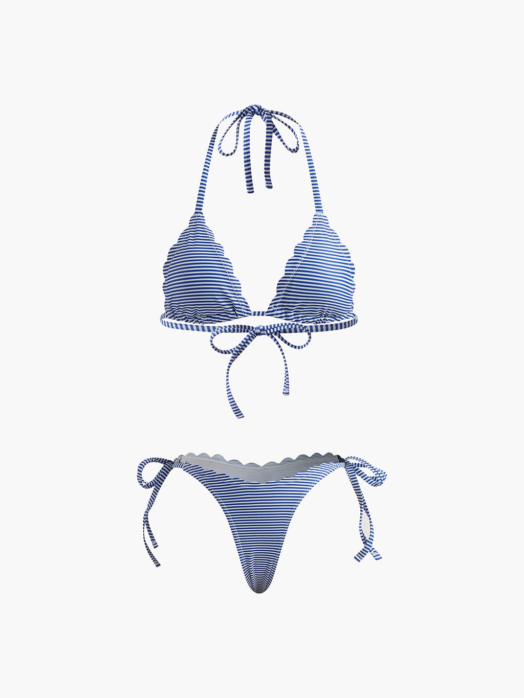 Çizgili Kesim Detay Bikini Seti