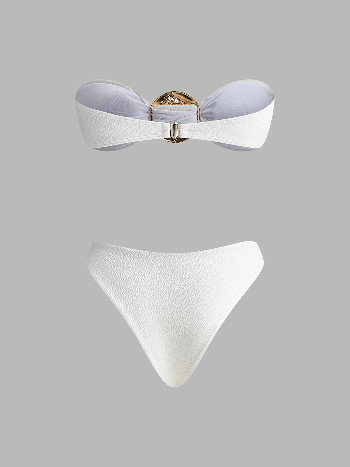 Etekli Altın Detaylı Bikini Takımı
