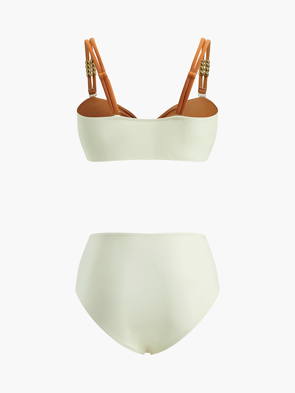 Canlı Renk Bloklu Şık Kemer Tasarımı ile Bikini Seti