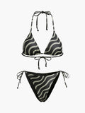 Şık Dalga Desenli Üçgen Bikini Seti