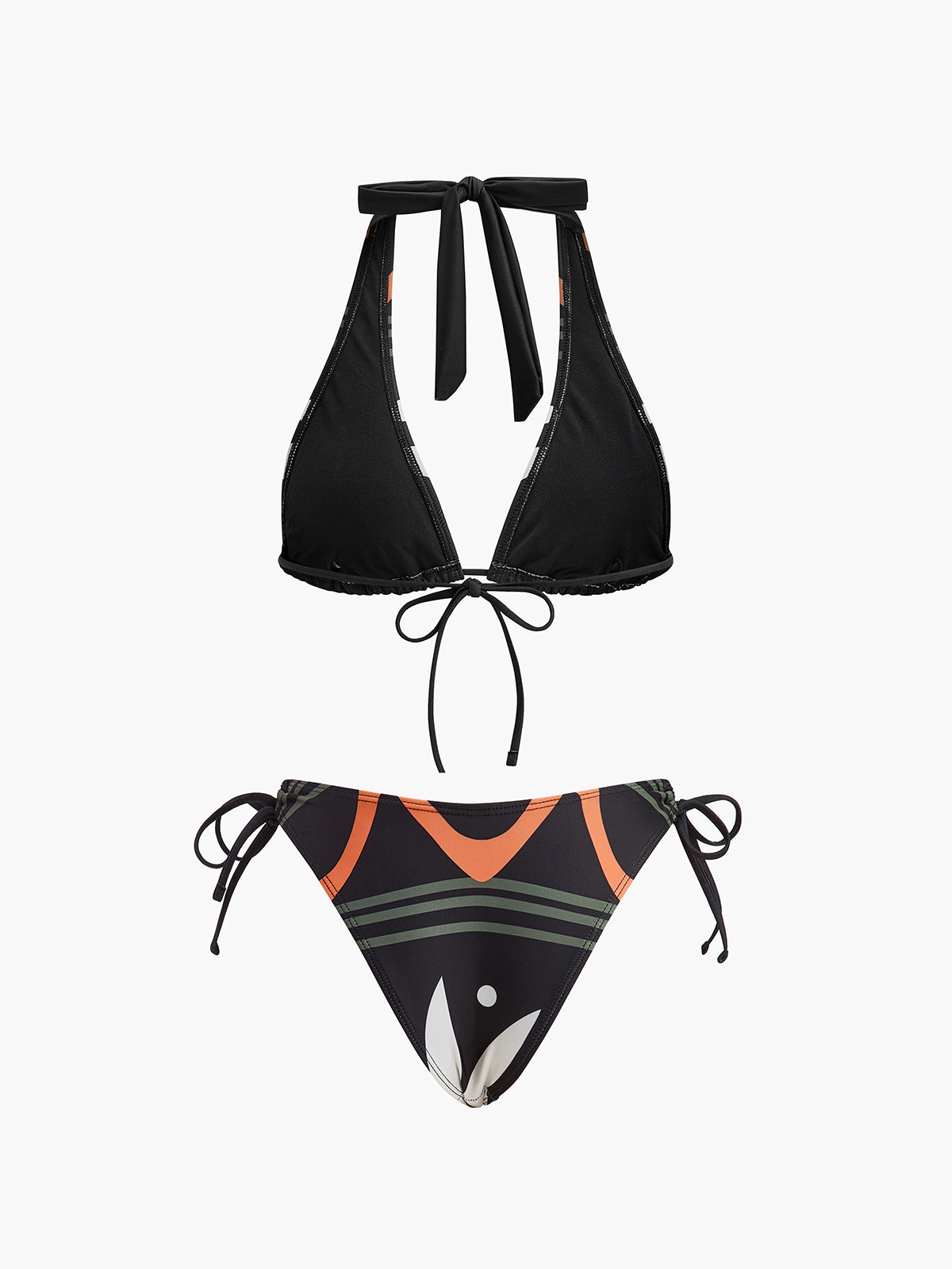 Şık Halter Yaka Bağcıklı Bikini Takımı