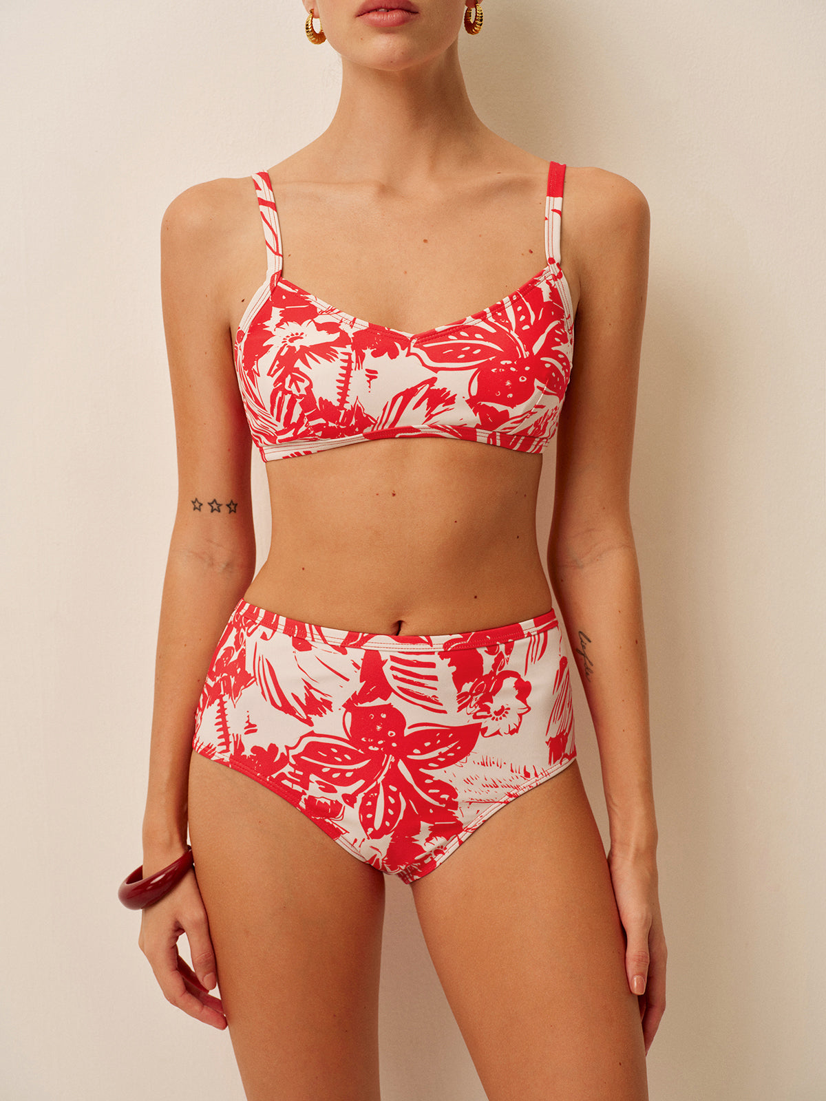 Tropikal Desenli Bikini Takımı