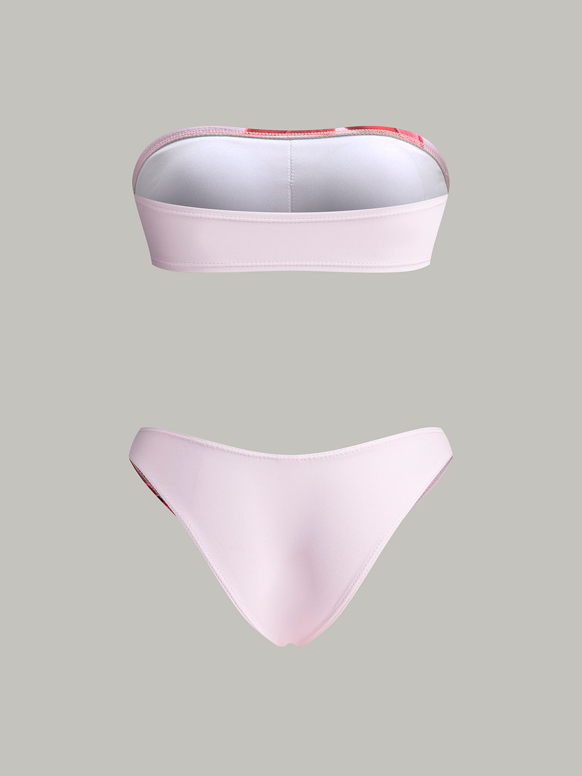 Çiçek Desenli Bandeau Etekli Bikini Seti