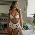 Nervürlü Yüksek Kesim Bikini Takımı