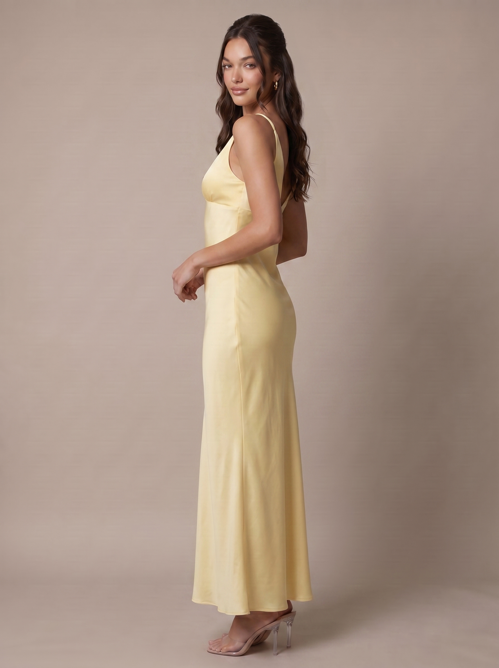 Léna Midi Saten Elbise