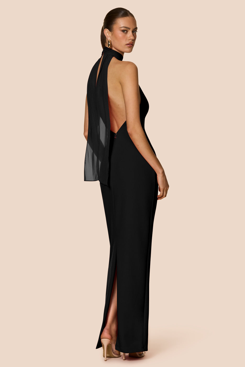 Martini Halter Yaka Maxi Elbise